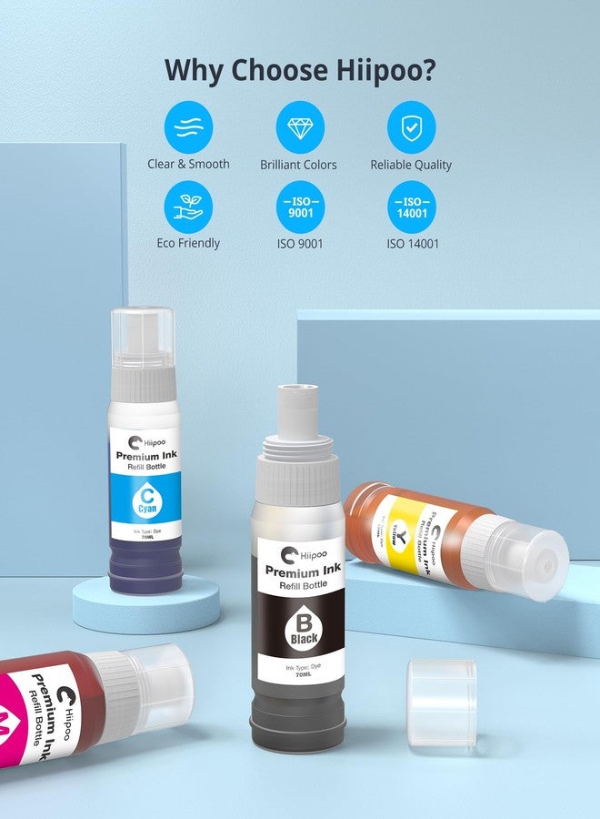 Hiipoo Compatible 522 (Not for Sublimation) High Capacity Refill Ink Bottle Replacement for EcoTank ET-2720 ET-2760 ET-2800 ET-4800 ET-2803 ET-2750 ET-3750 ET-4750 ET-3760 ET-4760 ET-2700 Printer - Image 3